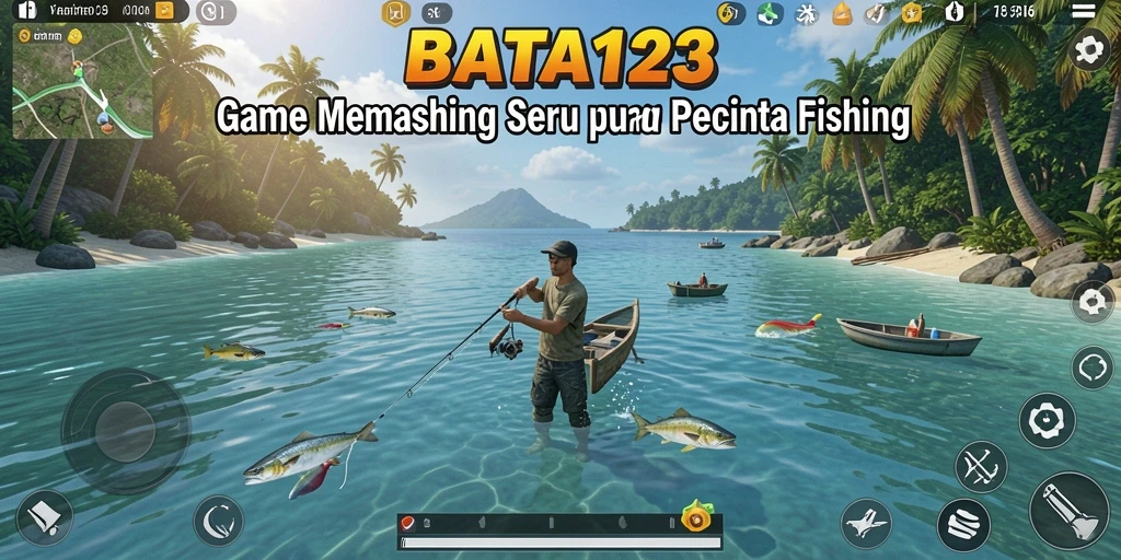 Tampilan gameplay yang menampilkan pengalaman memancing yang seru.