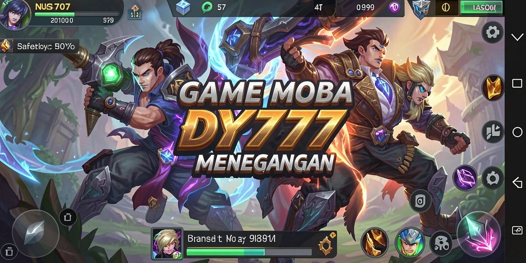Tampilan aksi dramatis dalam pertempuran MOBA DY777.