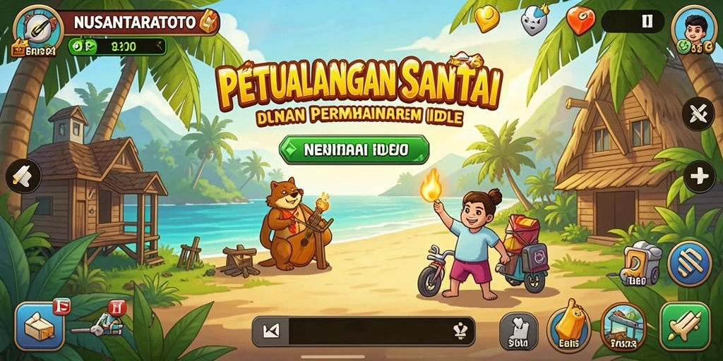 Tampilan gameplay NUSANTARATOTO yang menawan dan santai.