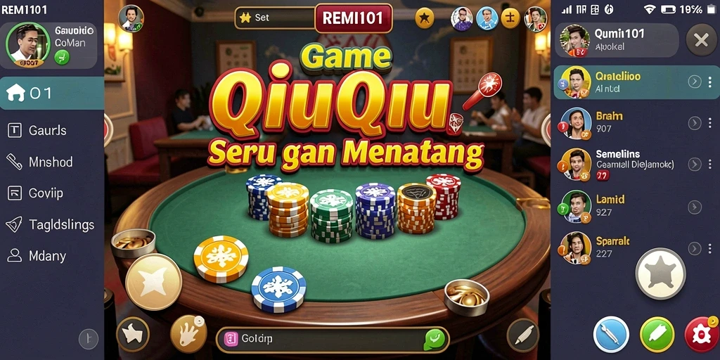 Tampilan permainan QiuQiu yang seru dan interaktif.