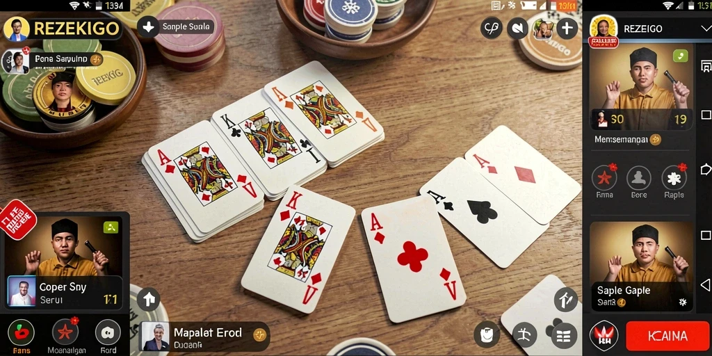 Screenshot utama gameplay Gaple dengan tampilan menarik.