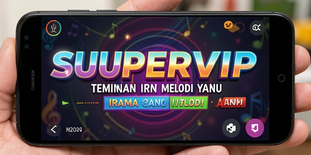 Tampilan screenshot menunjukkan gameplay musik yang dinamis dan interaktif.