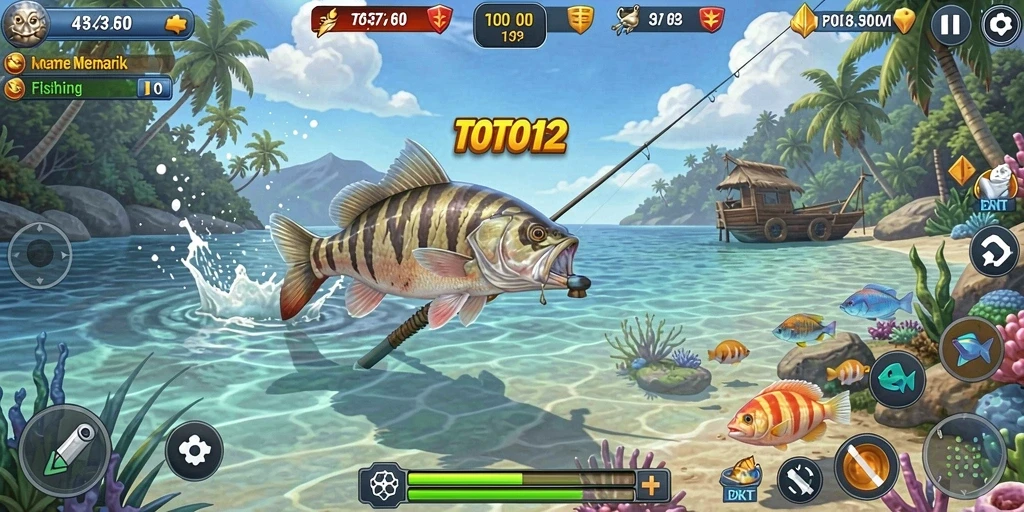 TOTO12 menampilkan gameplay memancing yang menarik dan penuh tantangan.
