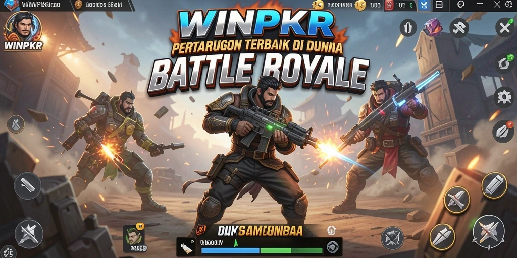 Screenshot gameplay WINPKR yang menunjukkan aksi seru Battle Royale.